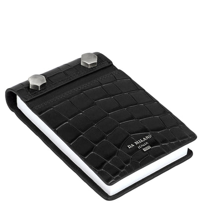 Croco Leather Notepad - Black