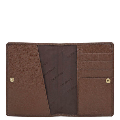 Croco Leather Passport Case - Brown
