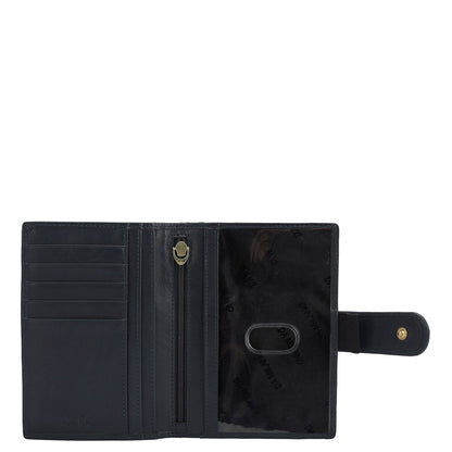 Plain Leather Passport Case - Navy