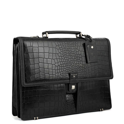 Croco Leather Portfolio - Black