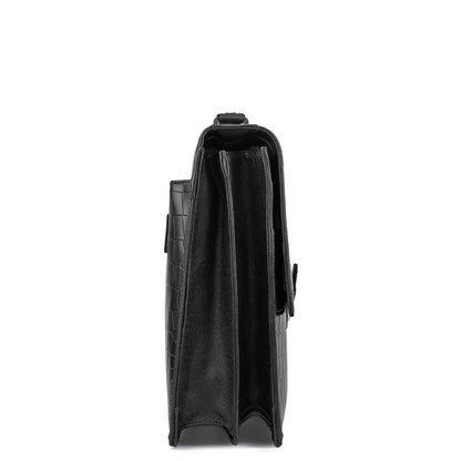 Croco Leather Portfolio - Black