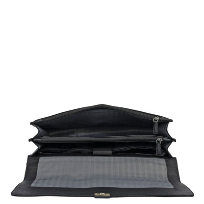 Croco Leather Portfolio - Black