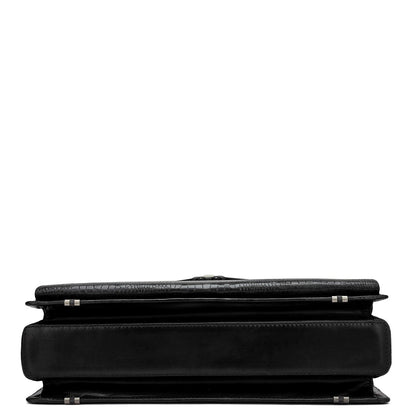 Croco Leather Portfolio - Black