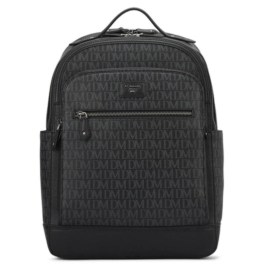 Monogram Franzy Leather Backpack - Black