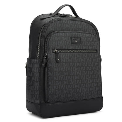 Monogram Franzy Leather Backpack - Black