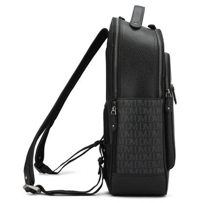 Monogram Franzy Leather Backpack - Black