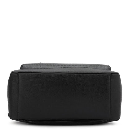 Monogram Franzy Leather Backpack - Black