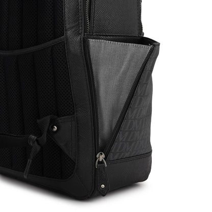 Monogram Franzy Leather Backpack - Black