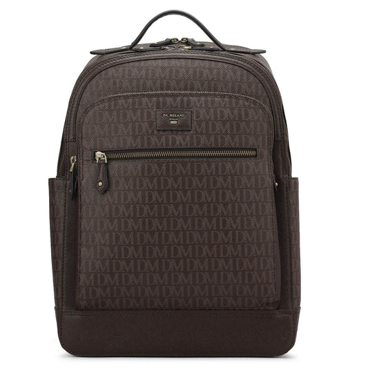 Monogram Franzy Leather Backpack - Chocolate