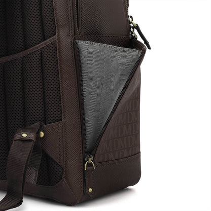 Monogram Franzy Leather Backpack - Chocolate