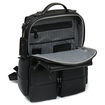 Wax Leather Backpack - Black