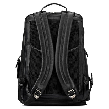 Canvas Wax Leather Backpack - Black