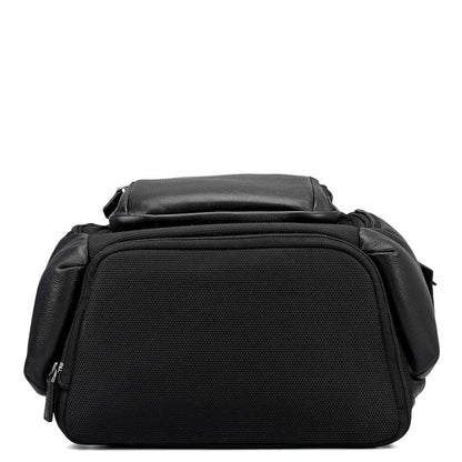Canvas Wax Leather Backpack - Black