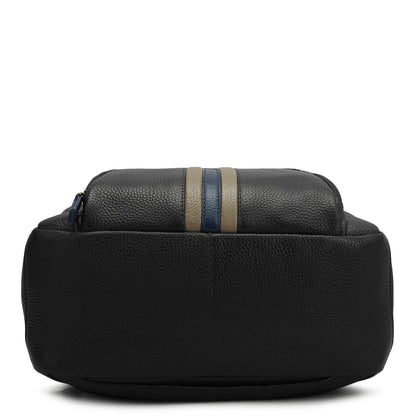 Wax Leather Backpack - Black