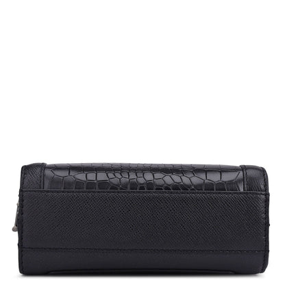 Croco Franzy Leather Men Sling - Black