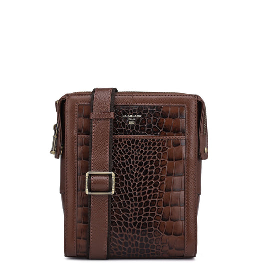 Croco Franzy Leather Men Sling - Date