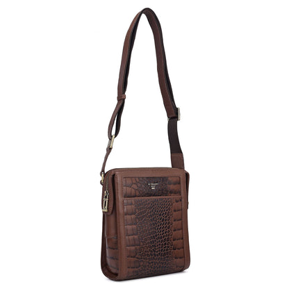 Croco Franzy Leather Men Sling - Date