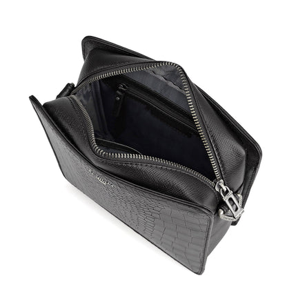 Croco Leather Men Sling - Black