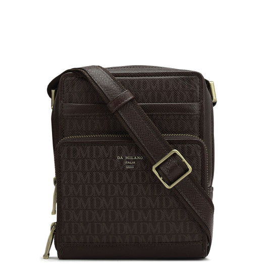 Monogram Franzy Leather Mens Sling - Chocolate