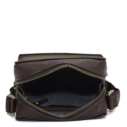 Monogram Franzy Leather Mens Sling - Chocolate