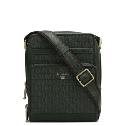 Monogram Franzy Leather Mens Sling - Petrol Green