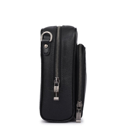 Croco Franzy Leather Men Sling - Black