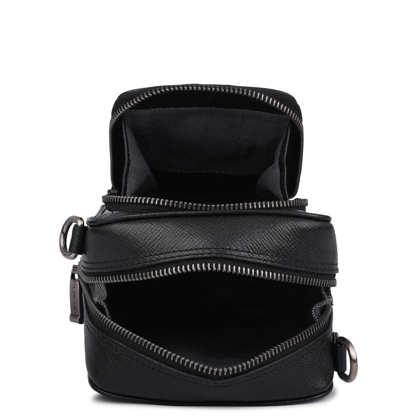 Croco Franzy Leather Men Sling - Black