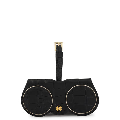 Croco Leather Spectacle Case - Black
