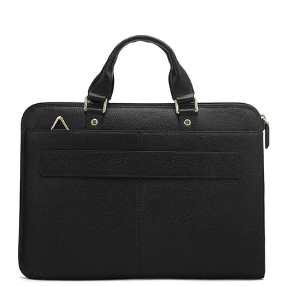 Wax Quilting Leather Laptop Sleeve - Black