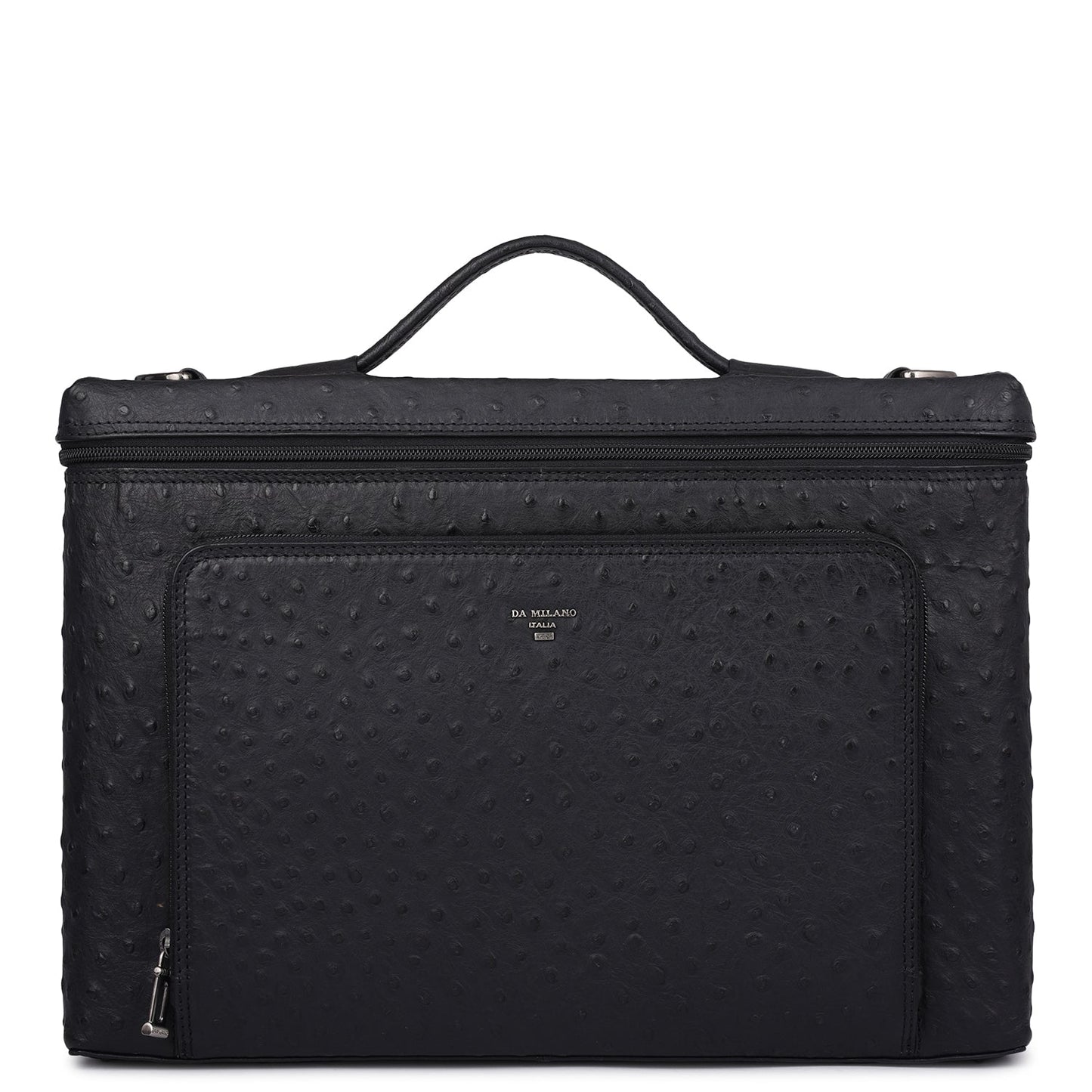 Ostrich Leather Laptop Sleeve - Black