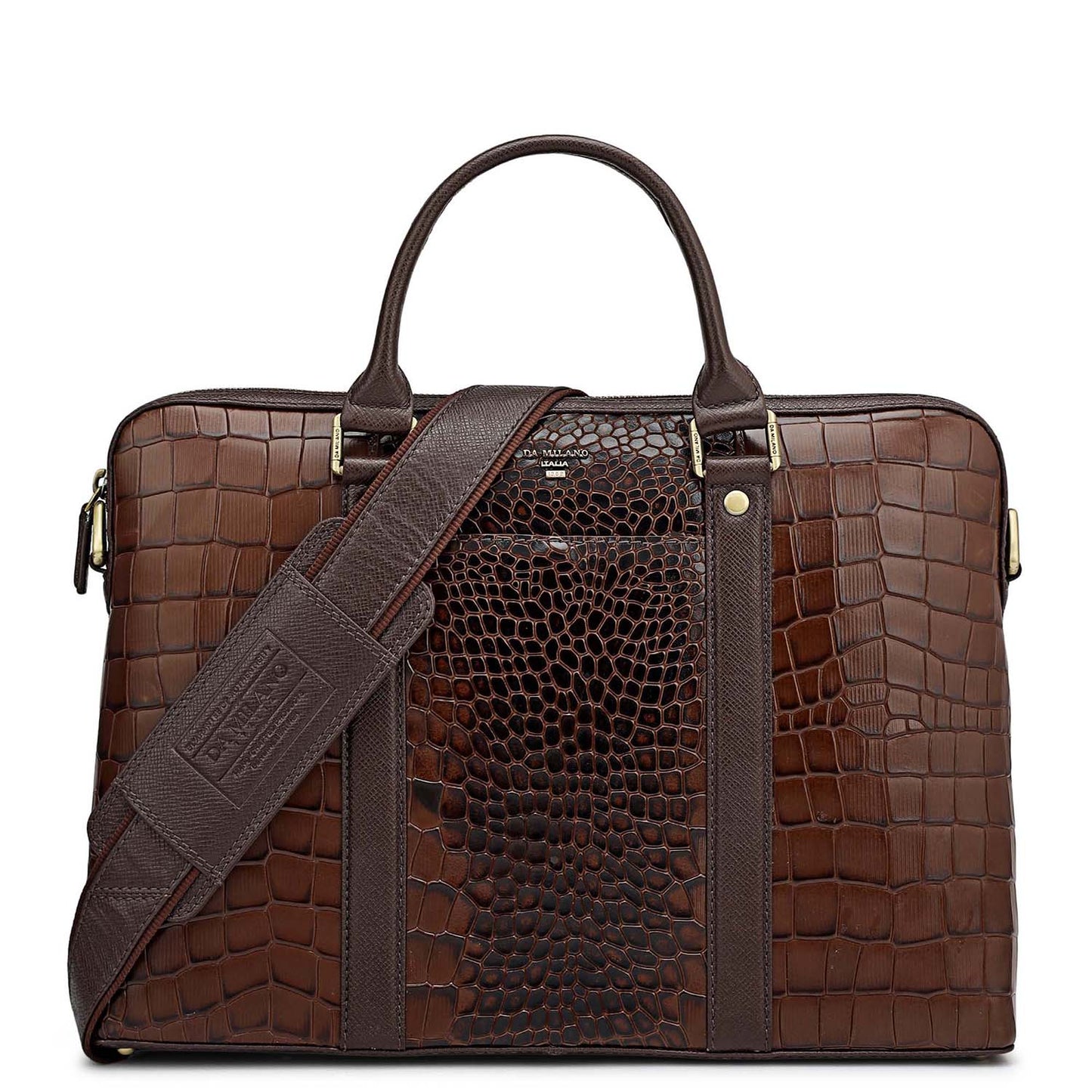 Croco Leather Laptop Sleeve - Date