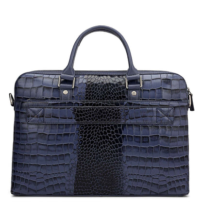 Croco Leather Laptop Sleeve - Stardust