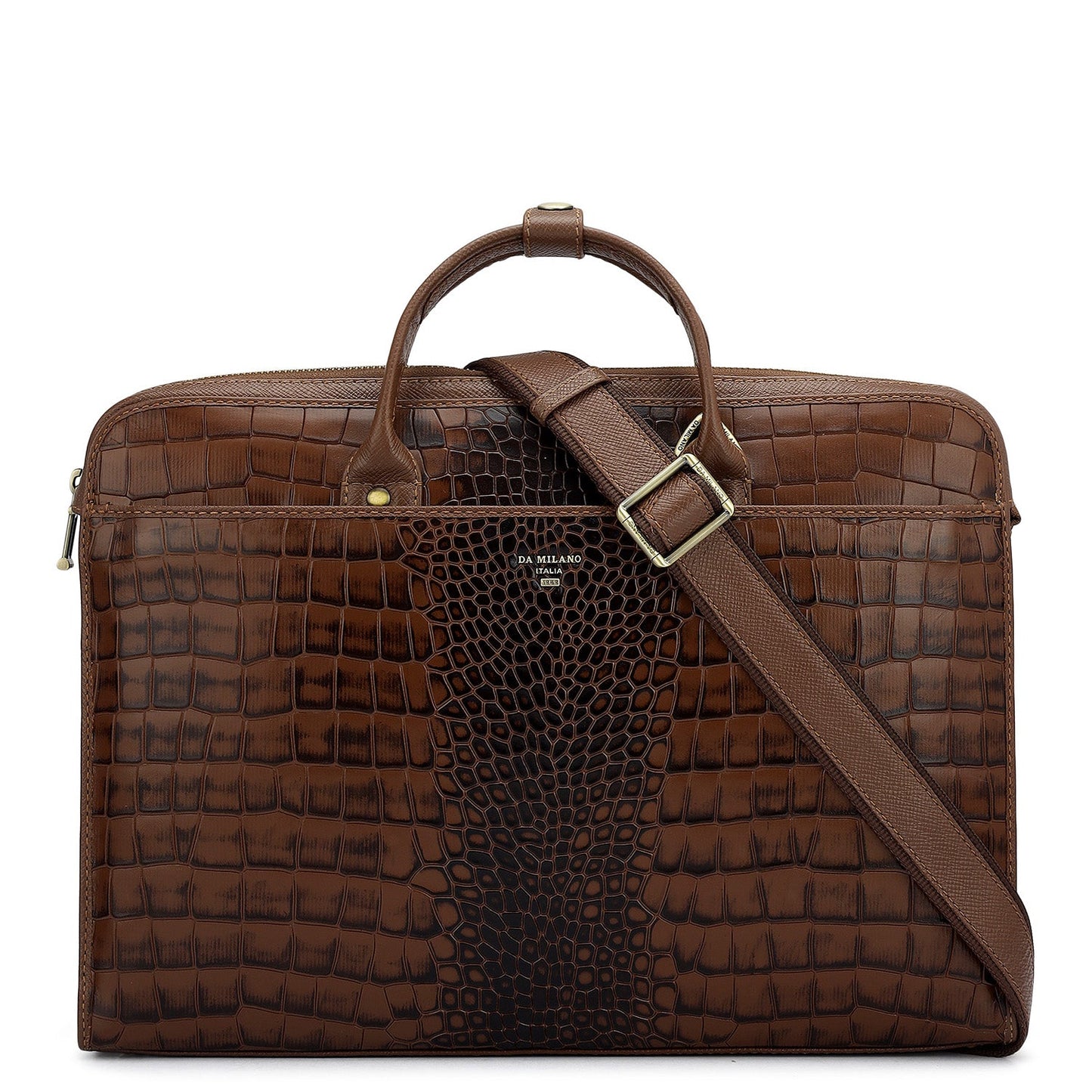Croco Leather Laptop Sleeve - Date