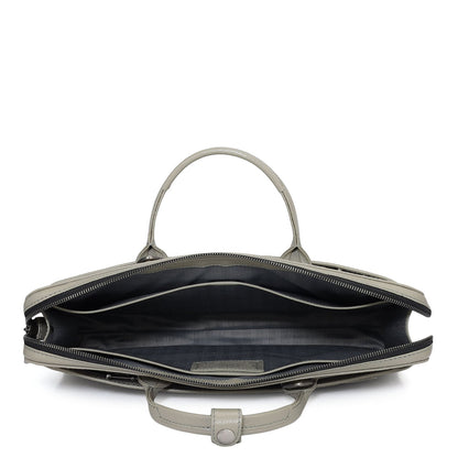 Croco Leather Laptop Sleeve - Stone Grey