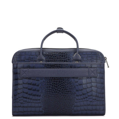 Croco Leather Laptop Sleeve - Stardust