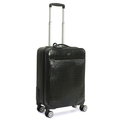 Croco Franzy Leather Trolley - Black