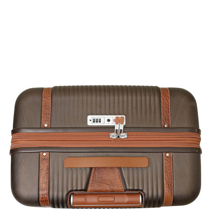 PC Elephant Leather Check-in Large Trolley - Bronze & Cognac