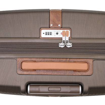 PC Elephant Leather Check-in Large Trolley - Bronze & Cognac