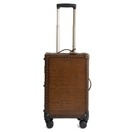 Signato Leather Trunk Trolley - Cognac