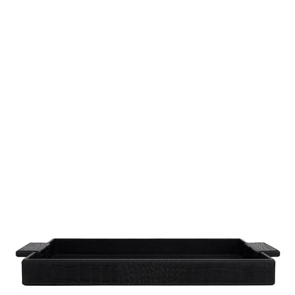 Croco Franzy Leather Tray - Black