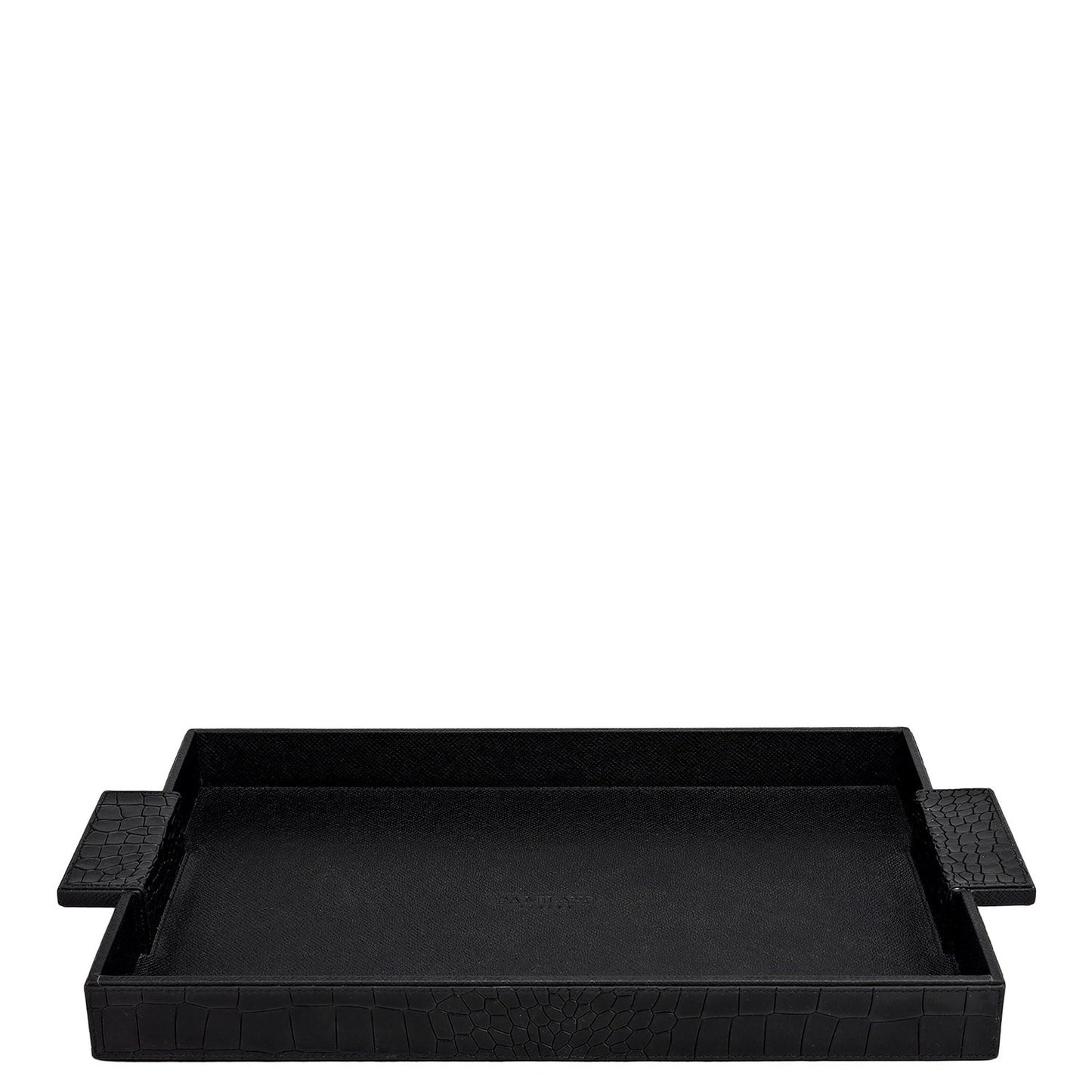 Croco Franzy Leather Tray - Black