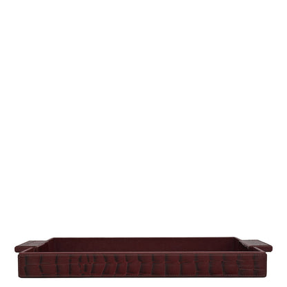 Croco Franzy Leather Tray - Wine