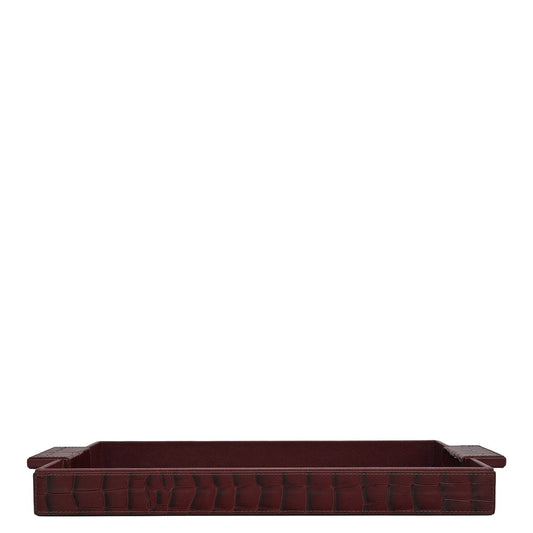 Croco Franzy Leather Tray - Wine