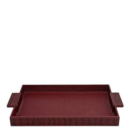 Croco Franzy Leather Tray - Wine
