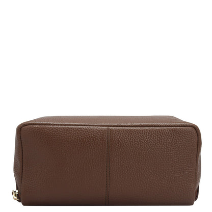 Wax Leather Vanity Pouch - Espresso