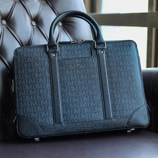 Monogram Franzy Leather Laptop Bag - Octane